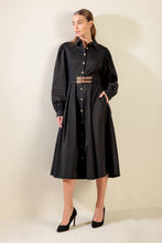 Load image into Gallery viewer, MIDNIGHT MASQUERADE WOVEN MIDI DRESS
