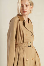 Load image into Gallery viewer, FALLING LEAVES WOVEN MIDI TRENCH COAT
