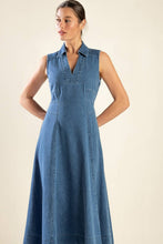 Load image into Gallery viewer, THE GENEVIEVE DENIM MIDI DRESS
