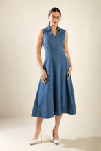 Load image into Gallery viewer, THE GENEVIEVE DENIM MIDI DRESS
