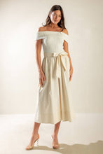 Load image into Gallery viewer, SOCIAL SEASON  OFF SHOULDER MIDI DRESS
