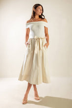 Load image into Gallery viewer, SOCIAL SEASON  OFF SHOULDER MIDI DRESS
