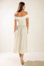 Load image into Gallery viewer, SOCIAL SEASON  OFF SHOULDER MIDI DRESS
