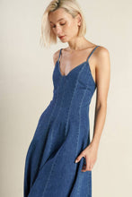 Load image into Gallery viewer, ROSEWOOD ROMANCE DENIM MIDI DRESS
