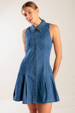 Load image into Gallery viewer, WHERE I WANT TO BE DENIM MINI DRESS
