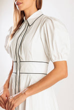 Load image into Gallery viewer, IN THE BREEZE WHITE WOVEN MIDI DRESS
