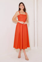 Load image into Gallery viewer, NO TIMELINE TOMATO WOVEN MIDI DRESS
