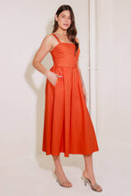 Load image into Gallery viewer, NO TIMELINE TOMATO WOVEN MIDI DRESS
