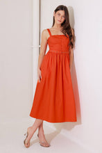 Load image into Gallery viewer, NO TIMELINE TOMATO WOVEN MIDI DRESS
