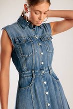 Load image into Gallery viewer, IN THE SAND SKY DENIM MIDI DRESS
