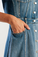 Load image into Gallery viewer, IN THE SAND SKY DENIM MIDI DRESS
