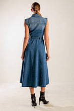 Load image into Gallery viewer, IN THE SAND SKY DENIM MIDI DRESS

