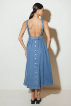 Load image into Gallery viewer, LAVENDER FIELDS DENIM MIDI DRESS
