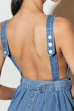 Load image into Gallery viewer, LAVENDER FIELDS DENIM MIDI DRESS
