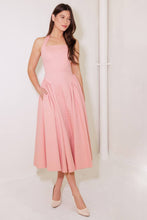 Load image into Gallery viewer, CAUGHT IN THE RAIN PINK WOVEN MIDI DRESS
