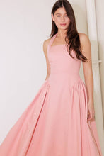 Load image into Gallery viewer, CAUGHT IN THE RAIN PINK WOVEN MIDI DRESS
