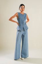 Load image into Gallery viewer, ADVENTURE AWAITS DENIM VEST
