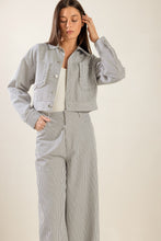 Load image into Gallery viewer, HONESTLY LOVE YOU TWILL CROP JACKET

