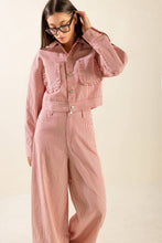 Load image into Gallery viewer, HONESTLY LOVE YOU TWILL CROP JACKET
