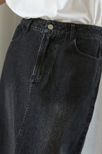 Load image into Gallery viewer, TALK ABOUT BEAUTY DENIM MIDI SKIRT
