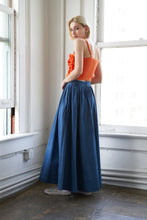Load image into Gallery viewer, NEVER HOLDING BACK DENIM MIDI SKIRT
