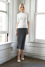 Load image into Gallery viewer, SUNKISSED BY SUNSET DENIM MIDI SKIRT
