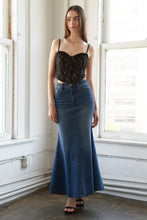 Load image into Gallery viewer, WHISPERING WINDS DENIM MIDI SKIRT
