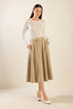 Load image into Gallery viewer, YOU KNOW IT TWILL MIDI SKIRT
