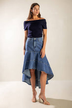 Load image into Gallery viewer, UNDER THE HISBISCUS DENIM SKIRT
