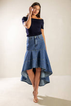 Load image into Gallery viewer, UNDER THE HISBISCUS DENIM SKIRT
