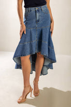 Load image into Gallery viewer, UNDER THE HISBISCUS DENIM SKIRT
