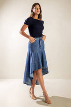 Load image into Gallery viewer, UNDER THE HISBISCUS DENIM SKIRT
