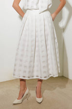 Load image into Gallery viewer, LIVE FOR US WHITE ORGANZA MIDI SKIRT
