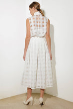 Load image into Gallery viewer, LIVE FOR US WHITE ORGANZA MIDI SKIRT
