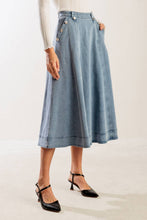 Load image into Gallery viewer, AT FIRST GLANCE DENIM MIDI SKIRT
