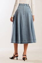 Load image into Gallery viewer, AT FIRST GLANCE DENIM MIDI SKIRT
