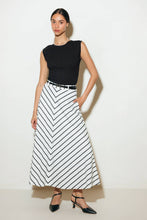 Load image into Gallery viewer, WEEKEND VIBE STRIPED  MIDI SKIRT
