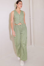 Load image into Gallery viewer, DRIFTING CURRENTS OLIVE WOVEN PANTS
