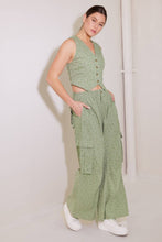 Load image into Gallery viewer, DRIFTING CURRENTS OLIVE WOVEN PANTS
