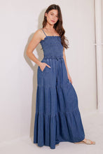 Load image into Gallery viewer, FEELING FREE INDIGO DENIM JUMPSUIT
