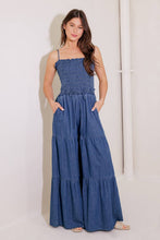 Load image into Gallery viewer, FEELING FREE INDIGO DENIM JUMPSUIT
