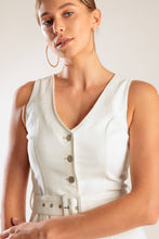 Load image into Gallery viewer, TAKE THE LEAD WHITE WOVEN ROMPER

