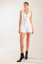 Load image into Gallery viewer, TAKE THE LEAD WHITE WOVEN ROMPER
