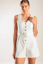 Load image into Gallery viewer, TAKE THE LEAD WHITE WOVEN ROMPER
