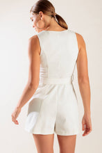 Load image into Gallery viewer, TAKE THE LEAD WHITE WOVEN ROMPER
