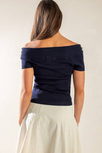 Load image into Gallery viewer, TIME FOR TEA OFF SHOULDER SWEATER TOP

