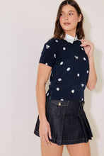 Load image into Gallery viewer, SIDEWALK CAFÉ NAVY SWEATER KNIT TOP

