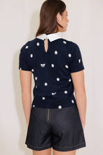 Load image into Gallery viewer, SIDEWALK CAFÉ NAVY SWEATER KNIT TOP

