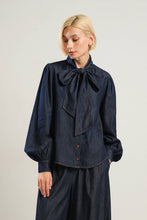 Load image into Gallery viewer, THERE IN MY MIND CHAMBRAY TOP
