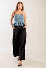Load image into Gallery viewer, GRAND ENTRANCE INDIGO DENIM TOP
